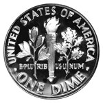 1959 Roosevelt Dime 50-Coin Roll Proof