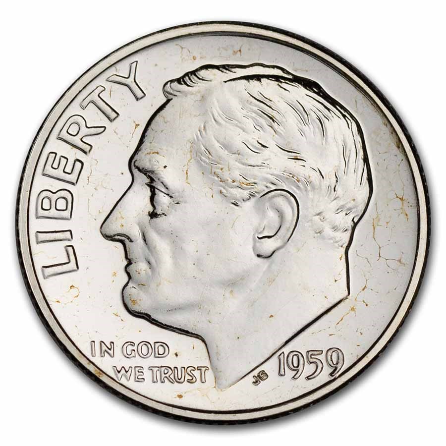1959 Roosevelt Dime Gem Proof