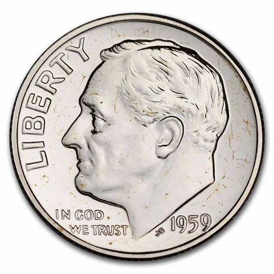 1959 Roosevelt Dime Gem Proof 1959 Roosevelt Dime Gem Proof