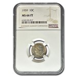 1959 Roosevelt Dime MS-66 NGC (FT)