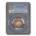 1959 Washington Quarter MS-67 PCGS (Toned)