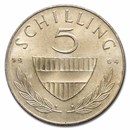 1960-1968 Austria Silver 5 Schilling AU/BU