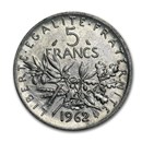 1960-1969 France Silver 5 Francs Avg Circ