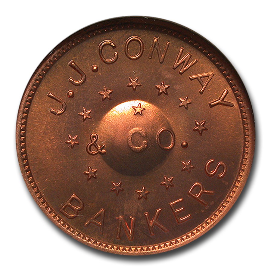 (1960) $5 J.J. Conway Bashlow Restrike Token MS-67 NGC (Red)