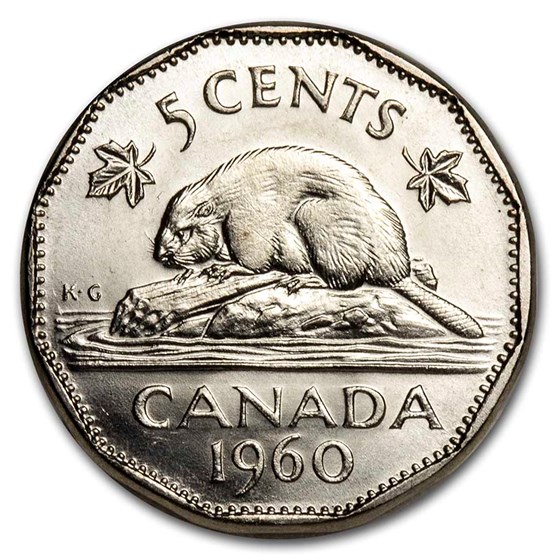 1960 Canada Nickel 5 Cents BU/Prooflike