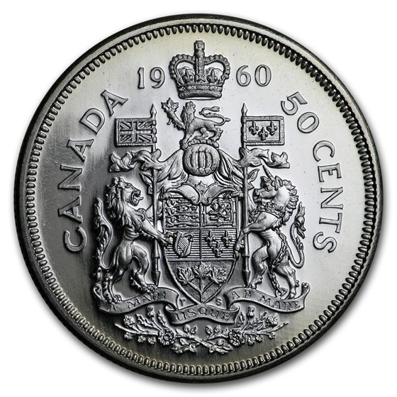 1960 Canada Silver 50 Cents Elizabeth II BU/Prooflike 1960 Canada Silver 50 Cents Elizabeth II BU/Prooflike
