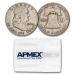 1960-D Franklin Half Dollar 20-Coin Roll Avg Circ