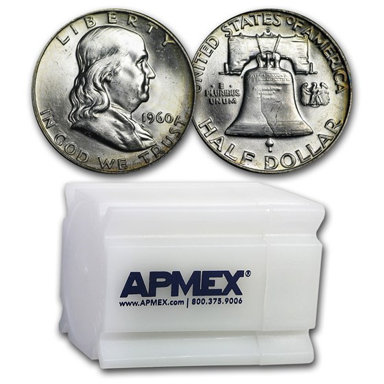 1960-D Franklin Half Dollar 20-Coin Roll BU 1960-D Franklin Half Dollar 20-Coin Roll BU