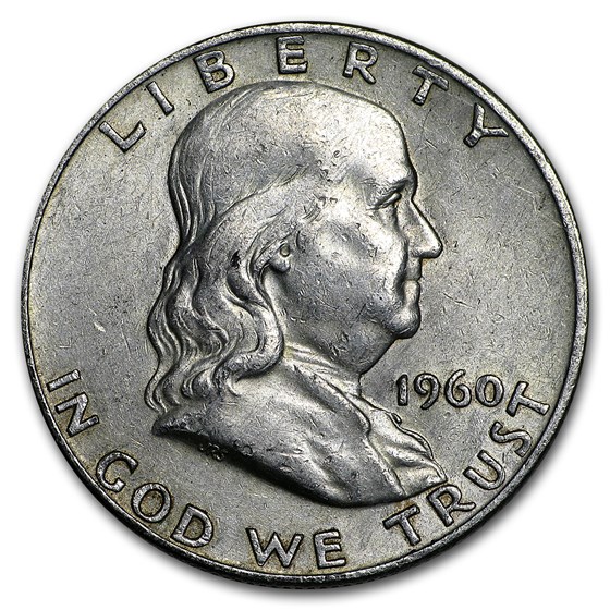 1960-D Franklin Half Dollar Fine/AU 1960-D Franklin Half Dollar Fine/AU