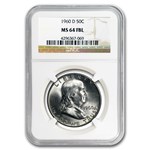 1960-D Franklin Half Dollar MS-64 NGC (FBL)