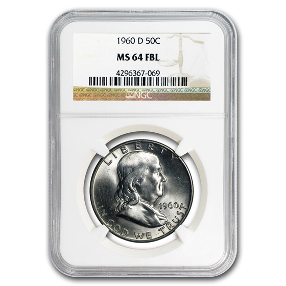1960-D Franklin Half Dollar MS-64 NGC (FBL) 1960-D Franklin Half Dollar MS-64 NGC (FBL)