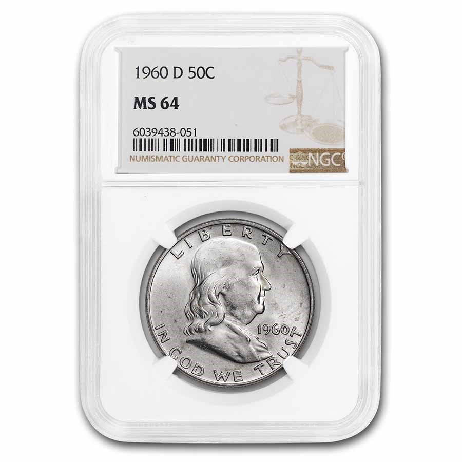 1960-D Franklin Half Dollar MS-64 NGC