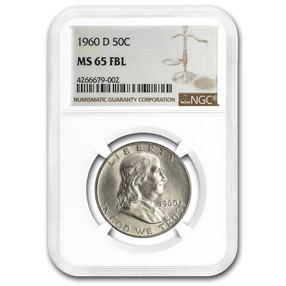 1960-D Franklin Half Dollar MS-65 NGC (FBL)