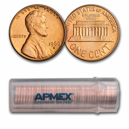Buy 1960-D Lincoln Cent Small Date 50-Coin Roll BU | APMEX