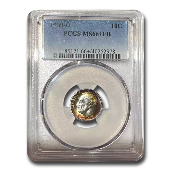 1960-D Roosevelt Dime MS-66+ PCGS (FB) 1960-D Roosevelt Dime MS-66+ PCGS (FB)