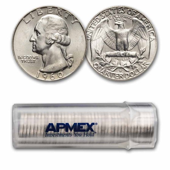 1960-D Washington Quarter 40-Coin Roll BU 1960-D Washington Quarter 40-Coin Roll BU