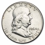 1960 Franklin Half Dollar 20-Coin Roll Avg Circ