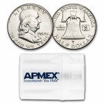 1960 Franklin Half Dollar 20-Coin Roll Avg Circ