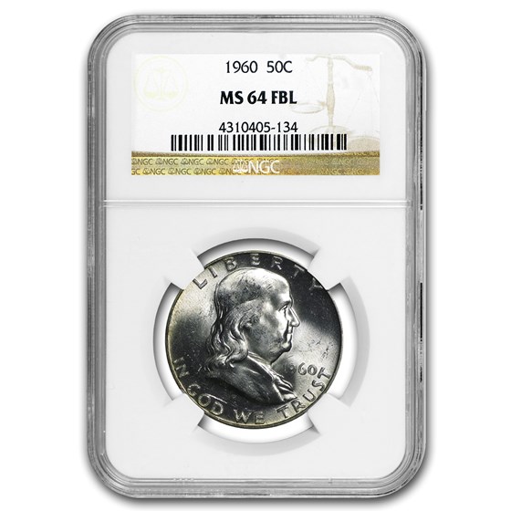 1960 Franklin Half Dollar MS-64 NGC (FBL) 1960 Franklin Half Dollar MS-64 NGC (FBL)