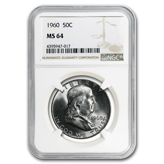 1960 Franklin Half Dollar MS-64 NGC 1960 Franklin Half Dollar MS-64 NGC