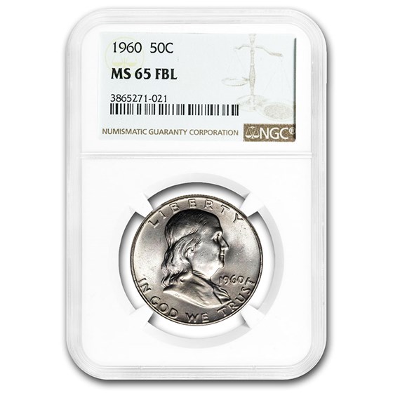 1960 Franklin Half Dollar MS-65 NGC (FBL) 1960 Franklin Half Dollar MS-65 NGC (FBL)