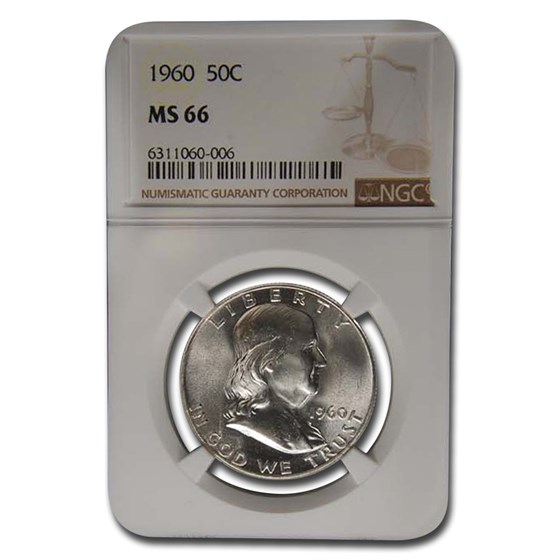 1960 Franklin Half Dollar MS-66 NGC 1960 Franklin Half Dollar MS-66 NGC