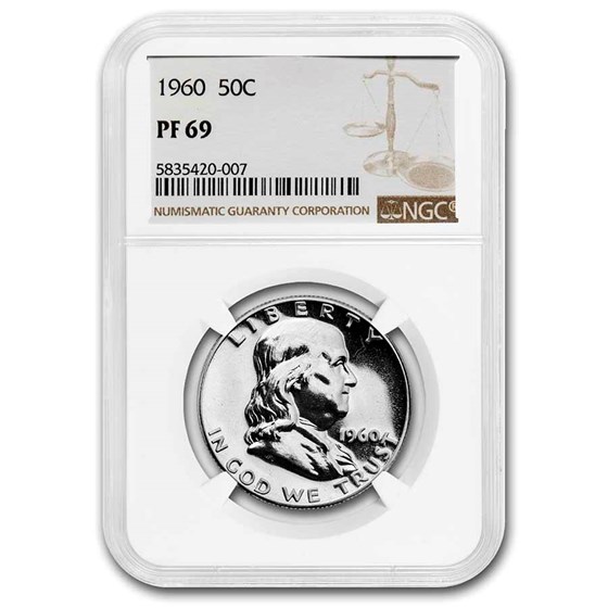 1960 Franklin Half Dollar PF-69 NGC 1960 Franklin Half Dollar PF-69 NGC