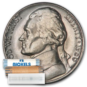 1960 Jefferson Nickel 40-Coin Roll BU 1960 Jefferson Nickel 40-Coin Roll BU