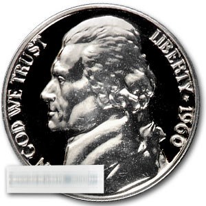 1960 Jefferson Nickel 40-Coin Roll Proof 1960 Jefferson Nickel 40-Coin Roll Proof