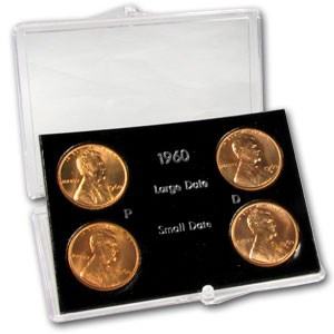 1960 Lincoln Cent 4-Coin Small & Large Date Set BU 1960 Lincoln Cent 4-Coin Small & Large Date Set BU
