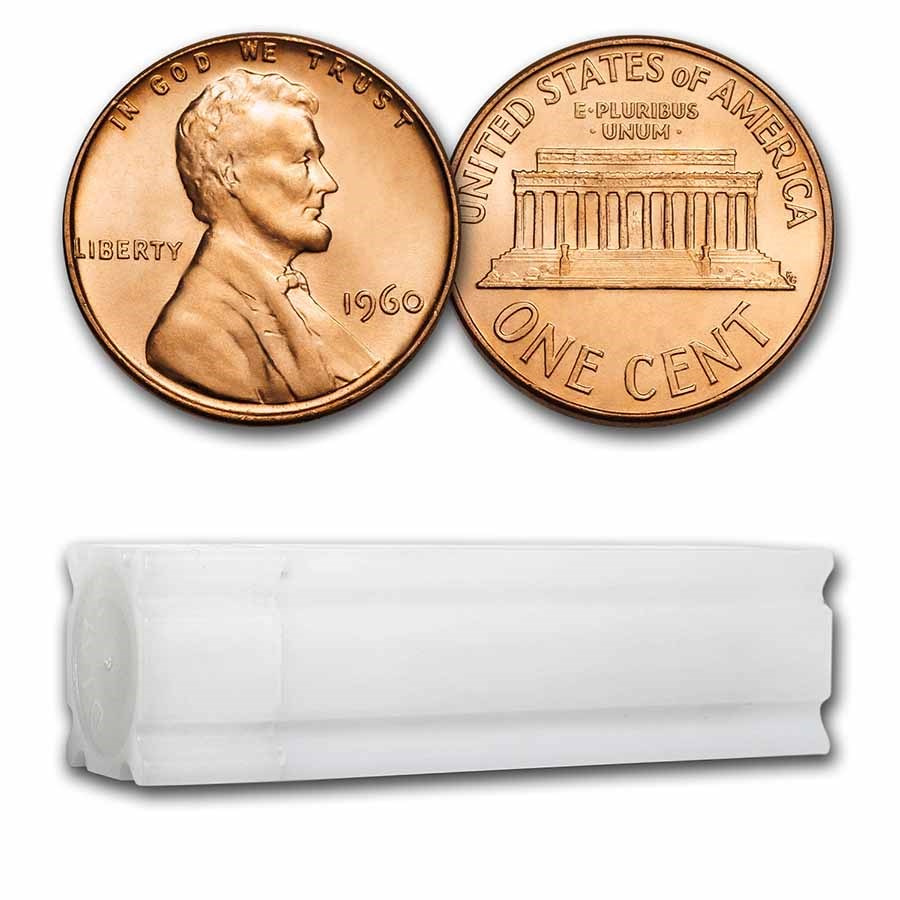 1960 Lincoln Cent Large Date 50-Coin Roll BU