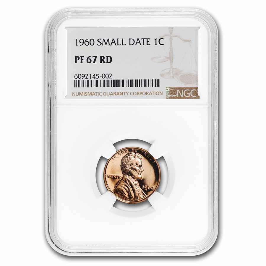 1960 Lincoln Cent PF-67 NGC (Red, Small Date)