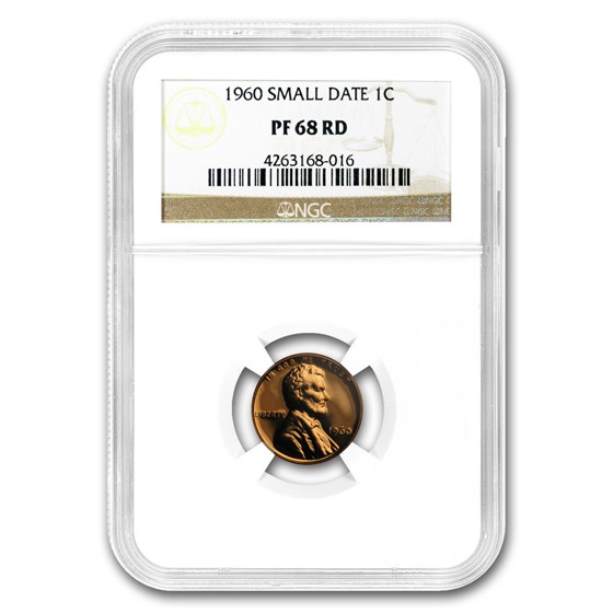 1960 Lincoln Cent PF-68 NGC (Red, Small Date) 1960 Lincoln Cent PF-68 NGC (Red, Small Date)
