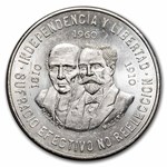 1960 Mexico Silver 10 Pesos 150th Anniversary AU/BU