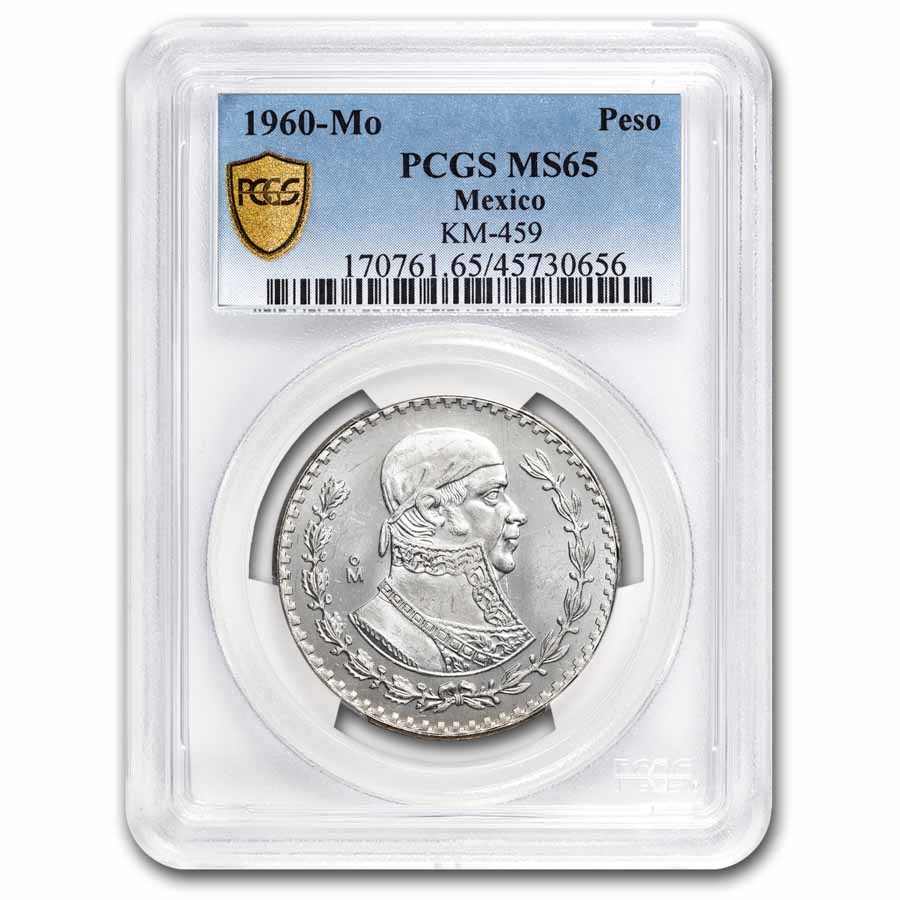 Buy 1960-Mo Mexican Silver 1 Peso MS-65 PCGS | APMEX
