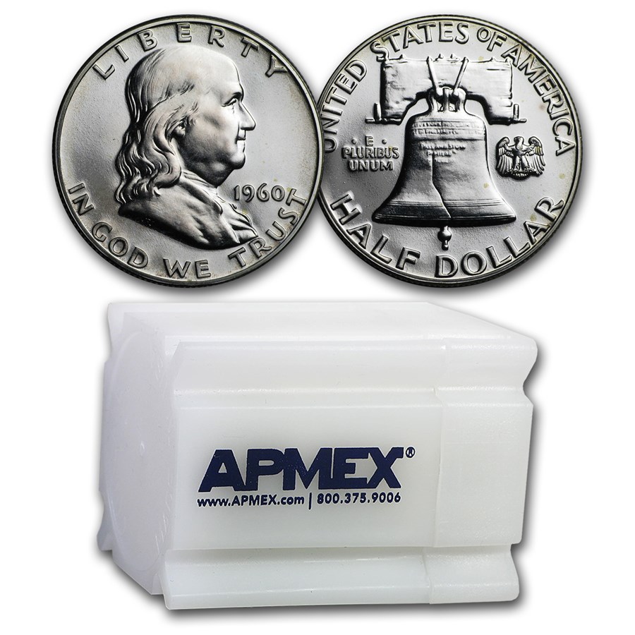 1960 Proof Franklin Half Dollar 20-Coin Roll