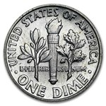 1960 Roosevelt Dime 50-Coin Roll BU