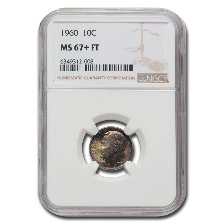 1960 Roosevelt Dime MS-67+ NGC (FT)