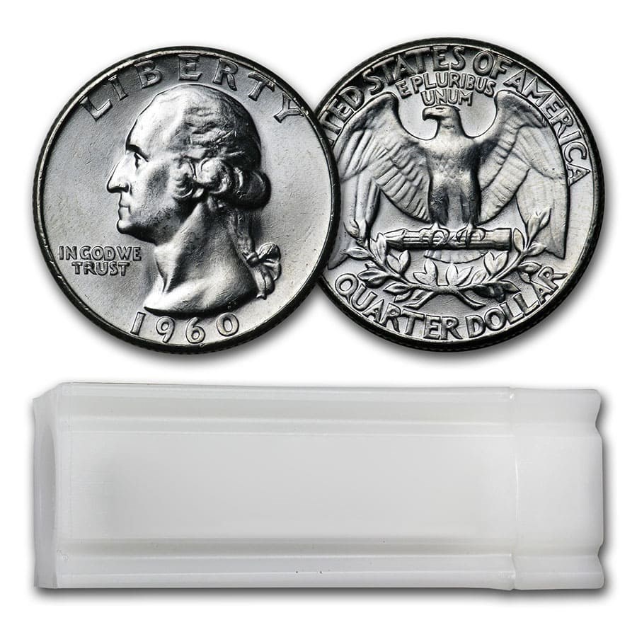 1960 Washington Quarter 40-Coin Roll BU