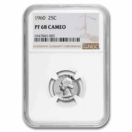 1960 Washington Quarter PF-68 CAM NGC 1960 Washington Quarter PF-68 CAM NGC