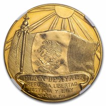 1961-63) Mexico Gold Emiliano Zapata Medal MS-61 NGC