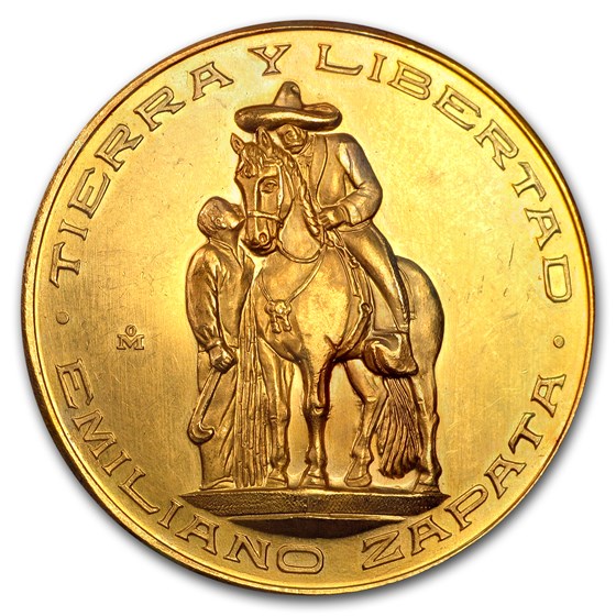 (1961-63) Mexico Gold Emiliano Zapata Medal Unc Details (Cleaned) (1961-63) Mexico Gold Emiliano Zapata Medal Unc Details (Cleaned)