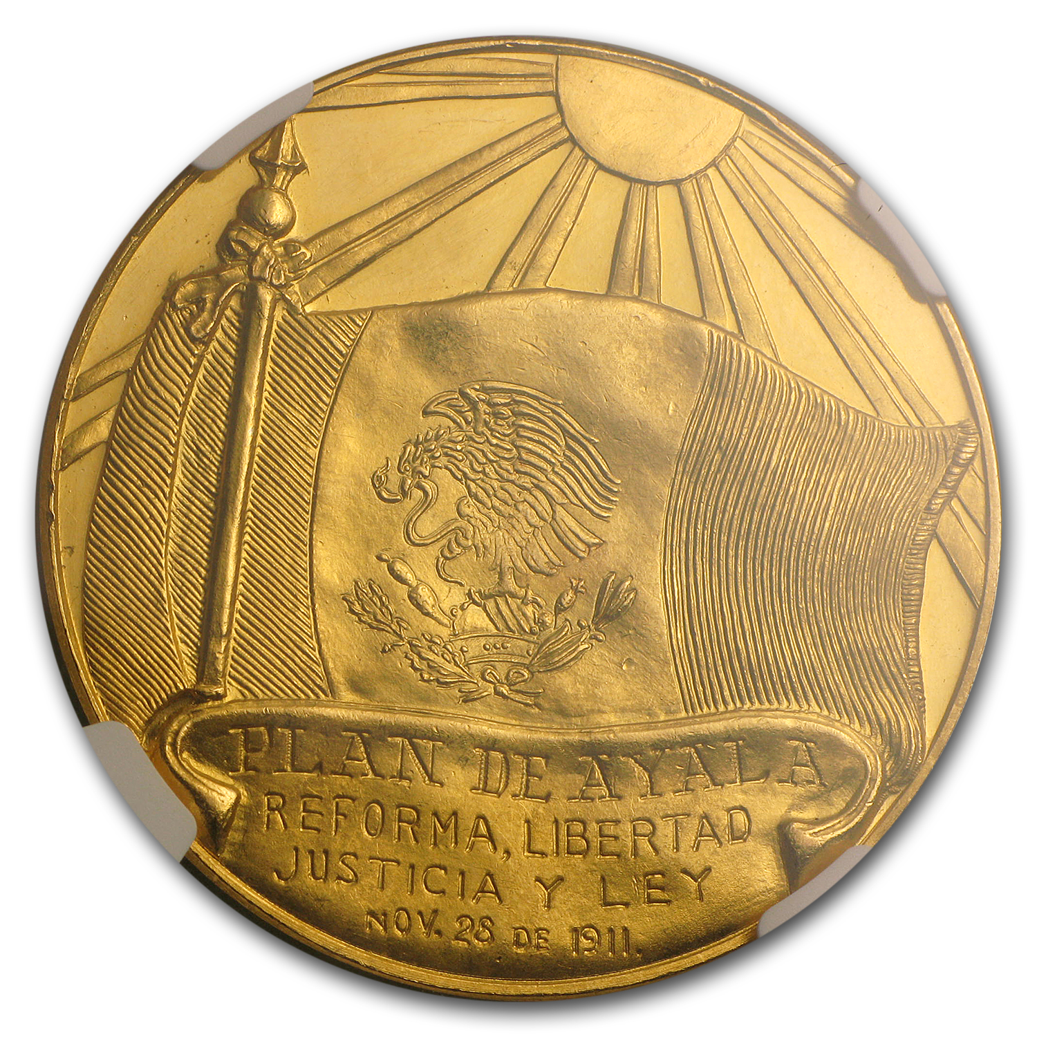 Buy (1961-63) Mexico Gold Emiliano Zapata Medal Unc Details NGC
