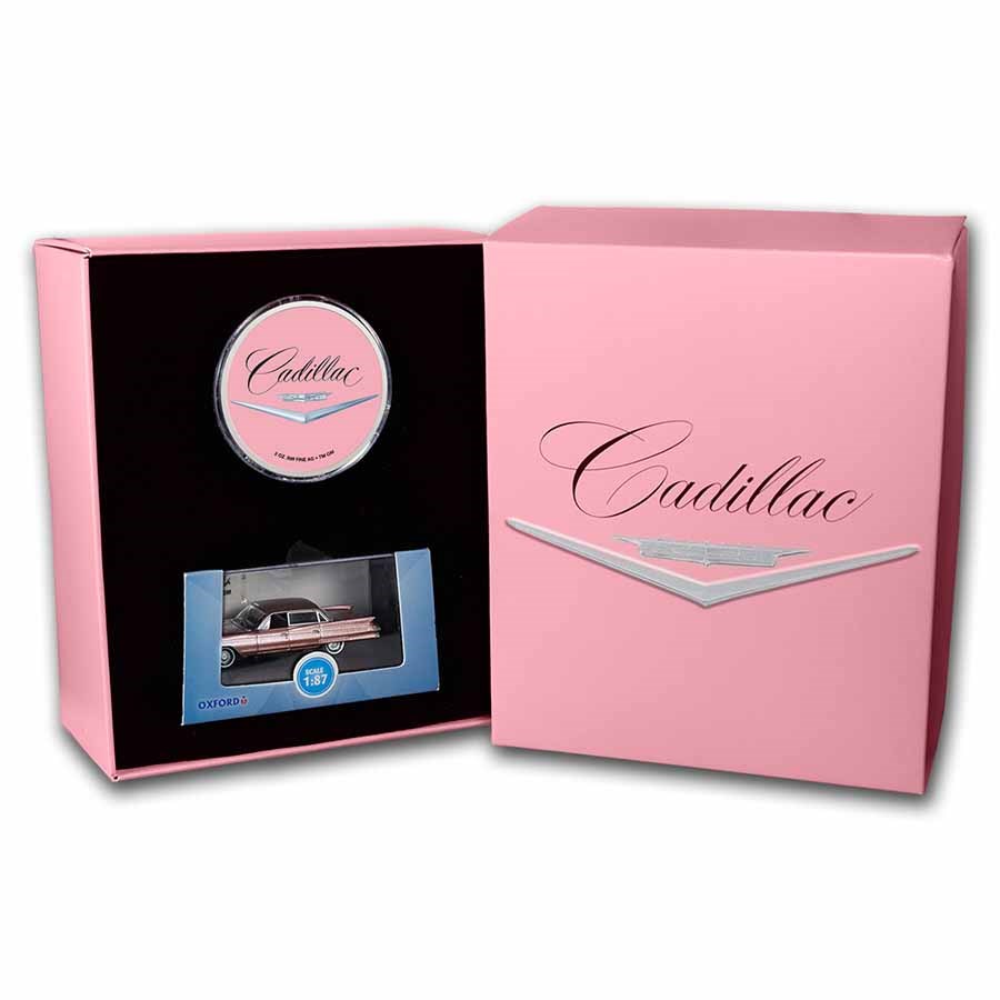 1961 Cadillac Sedan Deville Set (2 oz Silver & Die Cast Car)