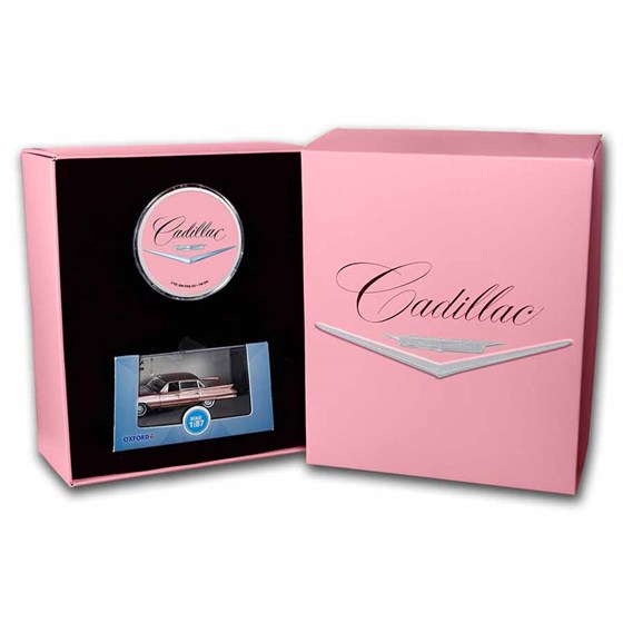 1961 Cadillac Sedan Deville Set (2 oz Silver & Die Cast Car) 1961 Cadillac Sedan Deville Set (2 oz Silver & Die Cast Car)
