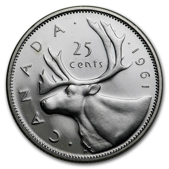 1961 Canada Silver 25 Cents BU/Prooflike