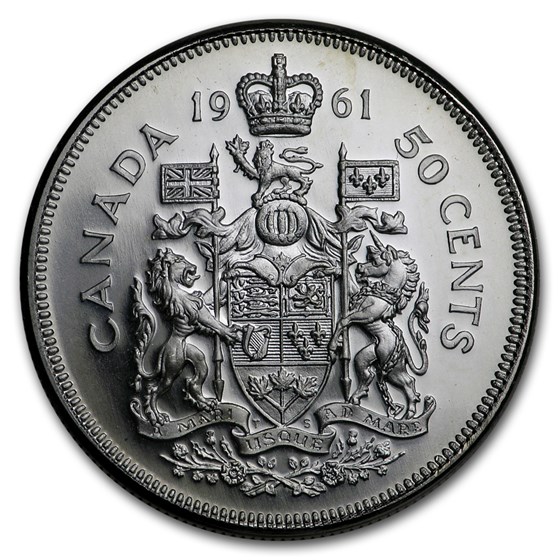 1961 Canada Silver 50 Cents Elizabeth II BU/Prooflike 1961 Canada Silver 50 Cents Elizabeth II BU/Prooflike