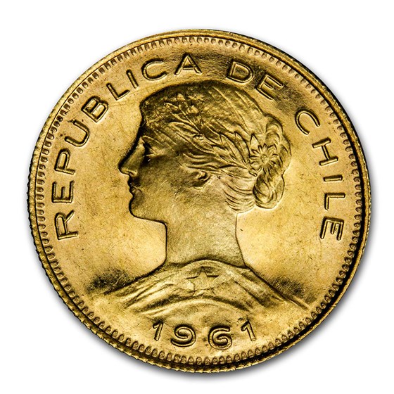 1961 Chile Gold 100 Pesos BU