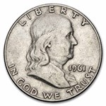 1961-D Franklin Half Dollar 20-Coin Roll Avg Circ