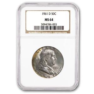 1961-D Franklin Half Dollar MS-64 NGC (Crescent Target Toned) 1961-D Franklin Half Dollar MS-64 NGC (Crescent Target Toned)